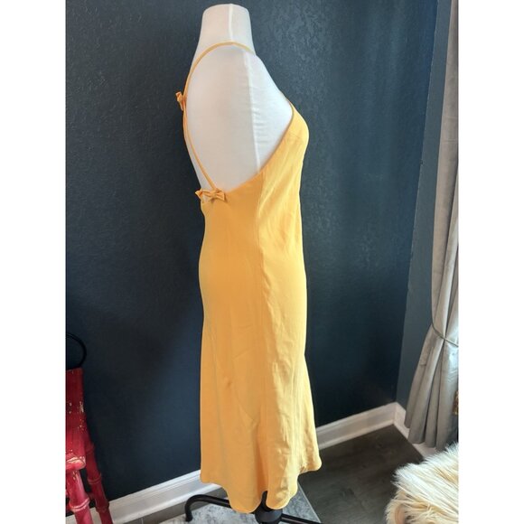 Amanda Uprichard Revolve Yellow Bows Back Midi Melonie Dress Sz Small - Picture 4 of 7